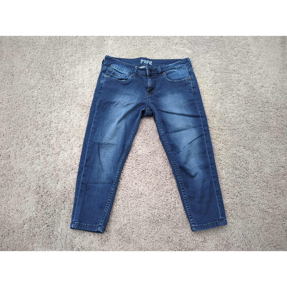 Pepe‎ Jeans London Carl Capri Womens 30 Blue Denim Low Rise 99% Cotton Casual